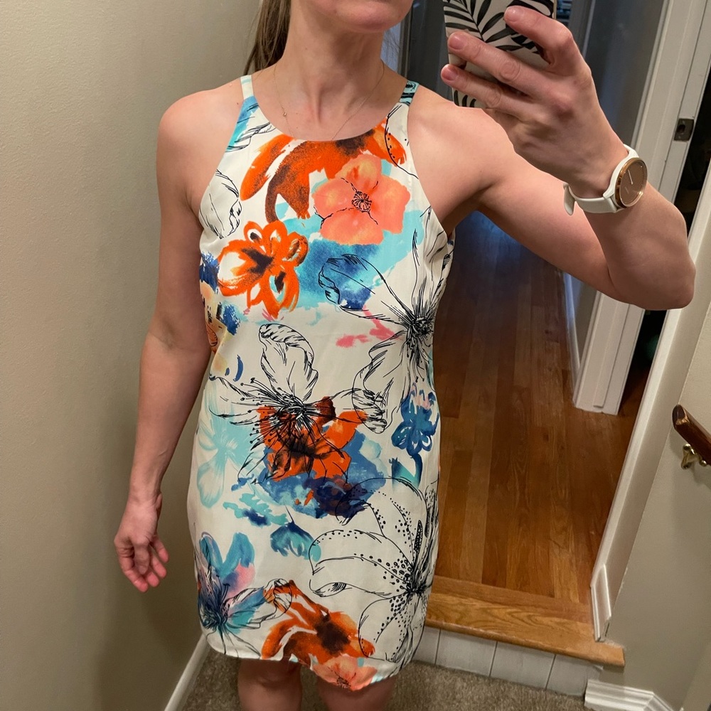Floral Cocktail Dress - womens small